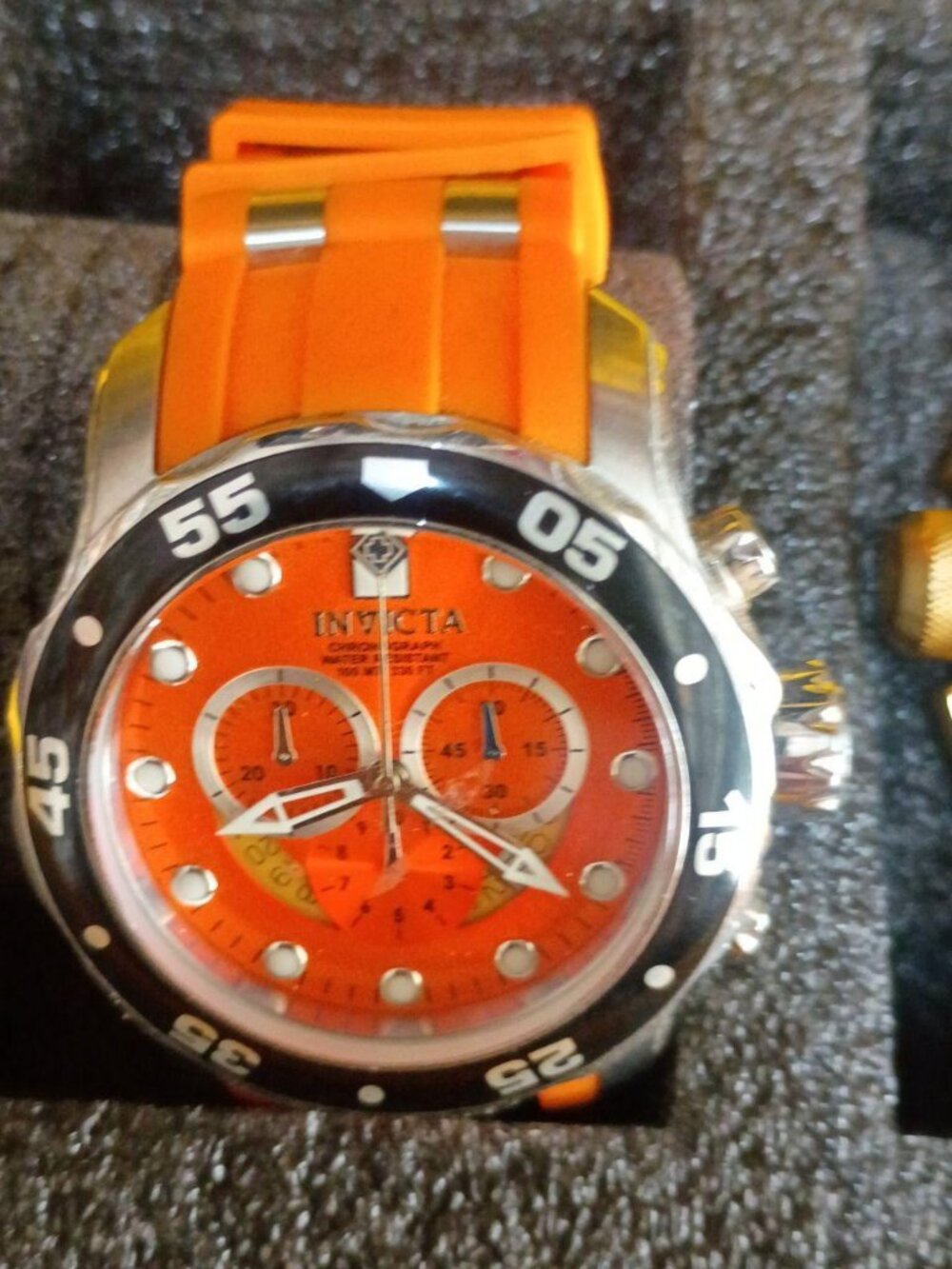 Invicta 3-Watch Lot Yellow Case Orange Pro Diver Chronograph